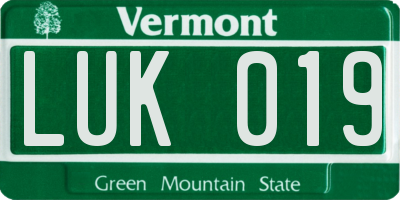 VT license plate LUK019