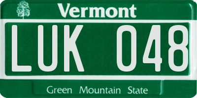 VT license plate LUK048