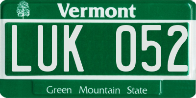 VT license plate LUK052