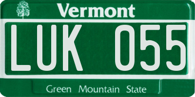 VT license plate LUK055
