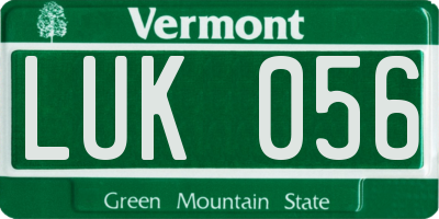 VT license plate LUK056
