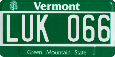 VT license plate LUK066
