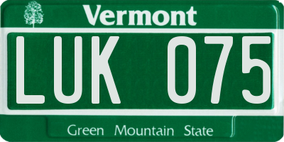 VT license plate LUK075