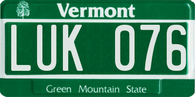 VT license plate LUK076