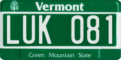 VT license plate LUK081