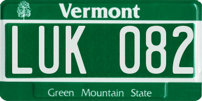 VT license plate LUK082