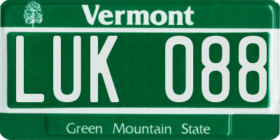 VT license plate LUK088