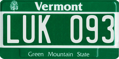 VT license plate LUK093