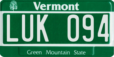 VT license plate LUK094
