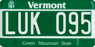 VT license plate LUK095
