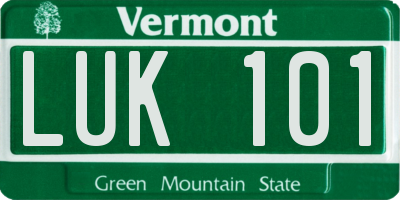 VT license plate LUK101
