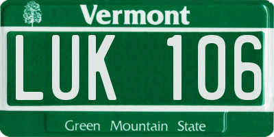 VT license plate LUK106