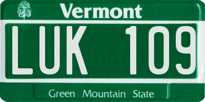 VT license plate LUK109