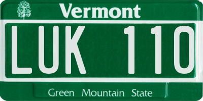 VT license plate LUK110