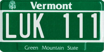 VT license plate LUK111