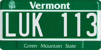VT license plate LUK113