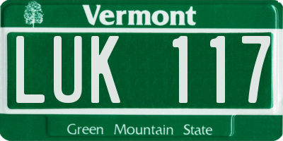 VT license plate LUK117