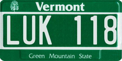 VT license plate LUK118