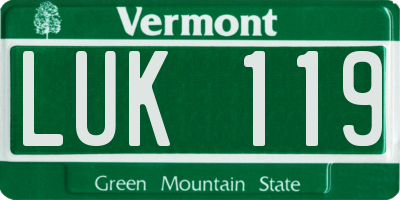 VT license plate LUK119