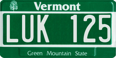 VT license plate LUK125