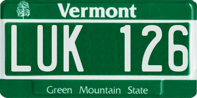 VT license plate LUK126