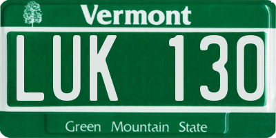VT license plate LUK130