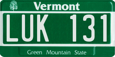 VT license plate LUK131