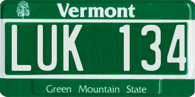 VT license plate LUK134