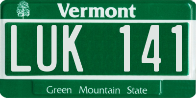 VT license plate LUK141