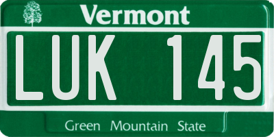 VT license plate LUK145