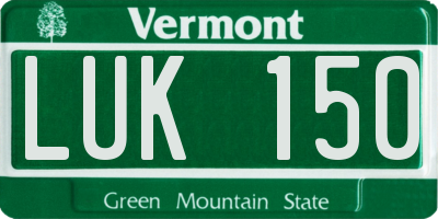 VT license plate LUK150