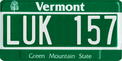 VT license plate LUK157