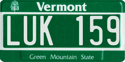 VT license plate LUK159