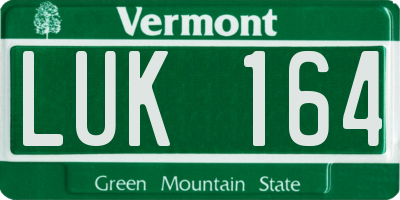 VT license plate LUK164