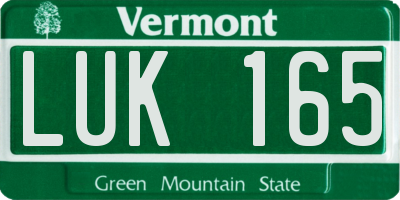 VT license plate LUK165