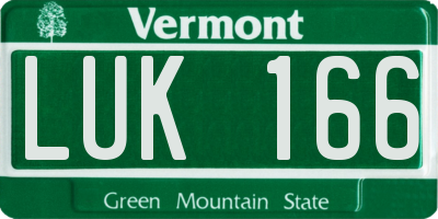 VT license plate LUK166