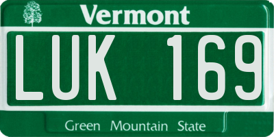 VT license plate LUK169