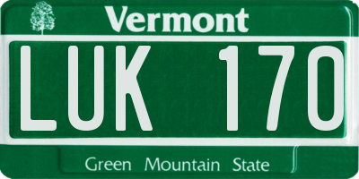VT license plate LUK170