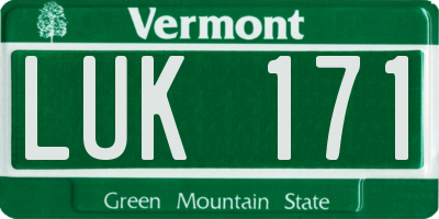 VT license plate LUK171