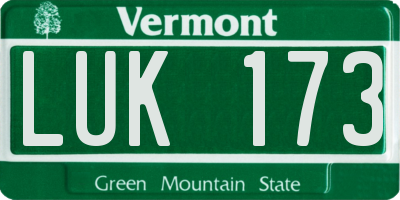 VT license plate LUK173