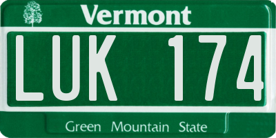 VT license plate LUK174