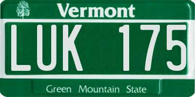 VT license plate LUK175