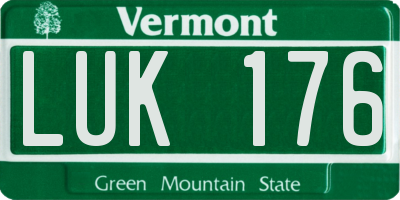 VT license plate LUK176