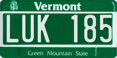 VT license plate LUK185