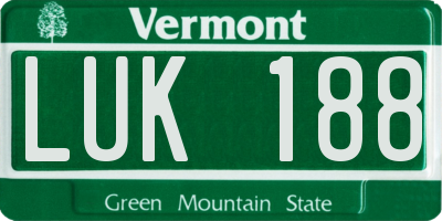 VT license plate LUK188