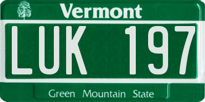 VT license plate LUK197