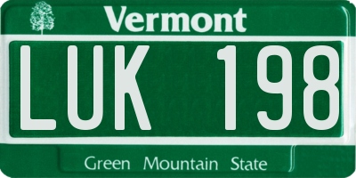 VT license plate LUK198