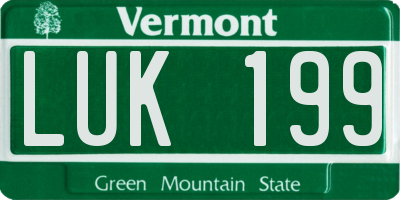 VT license plate LUK199