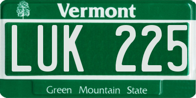 VT license plate LUK225