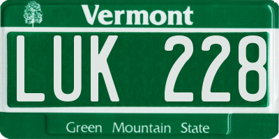 VT license plate LUK228